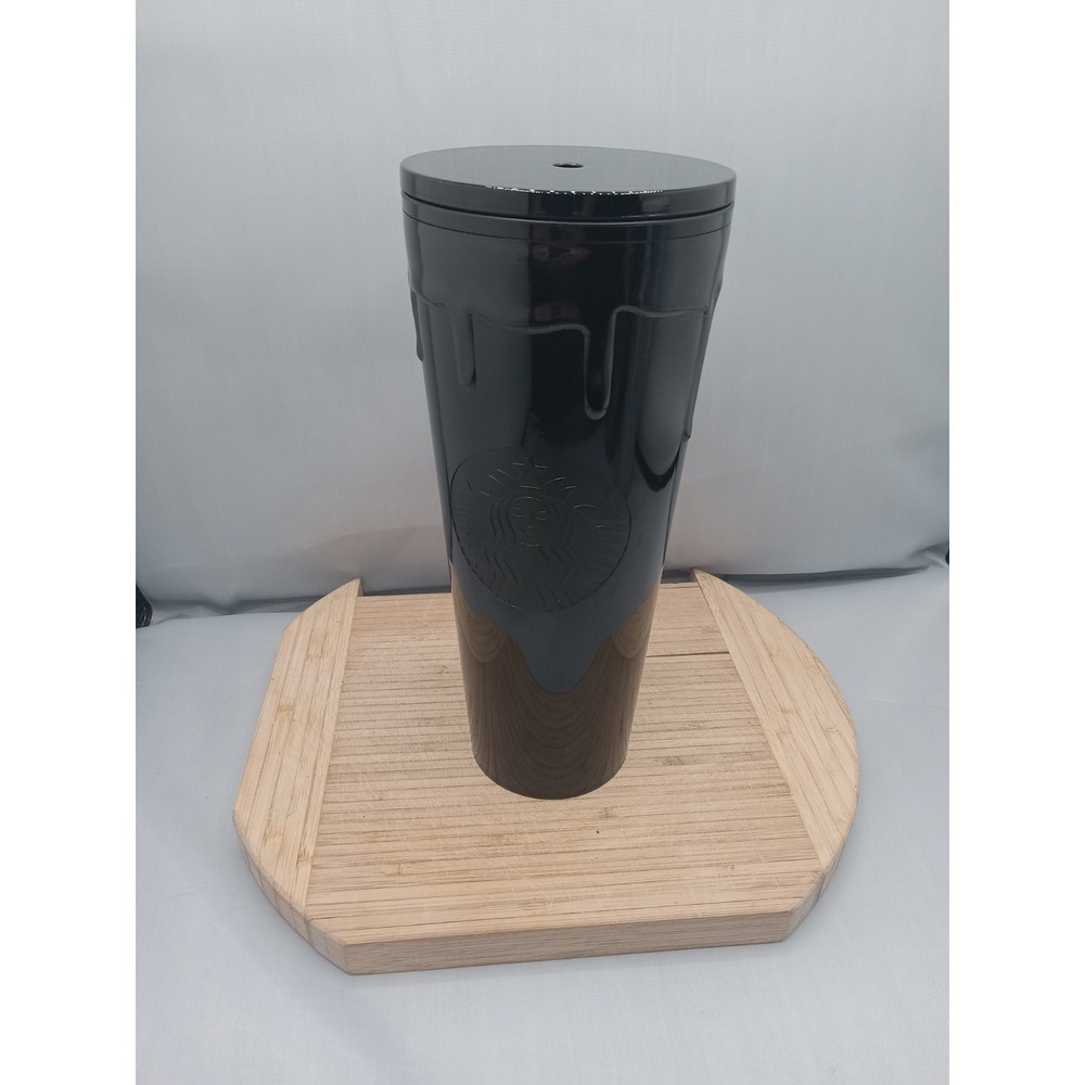 Starbucks Black Drip Tumbler‎ Slime Halloween 2024 24 Oz No Straw